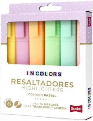 RESALTADOR SCRIBE PASTEL *6 UND