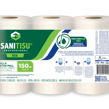 TOALLA SANITISU Z NATURAL *150 UND