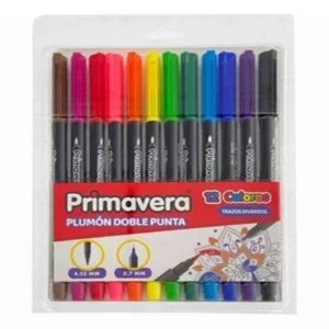 PLUMONES PRIMAVERA DOBLE PUNTA *12