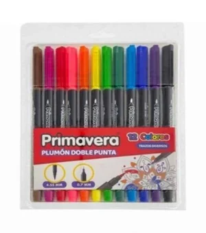 PLUMONES PRIMAVERA DOBLE PUNTA *12