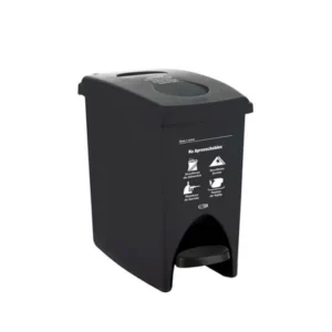 PAPELERA PEDAL NEGRA 10LTRS ESTRA