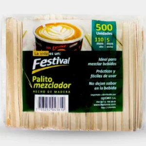 PALITO MEZCLADOR DE MADERA 110 MM *500 UND