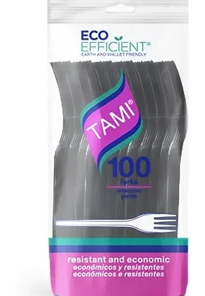 TENEDOR TAMI NEGRO *100 UND