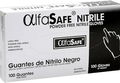 GUANTE NITRILO NEGRO BISOC TL *100 UND
