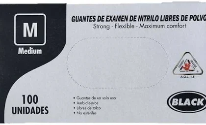 GUANTE NITRILO NEGRO BISOC TM *100 UND