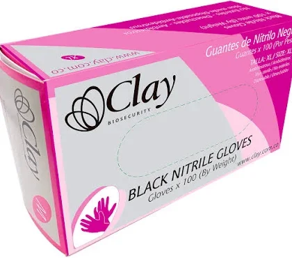GUANTE NITRILO NEGRO CLAY TL *100 UND