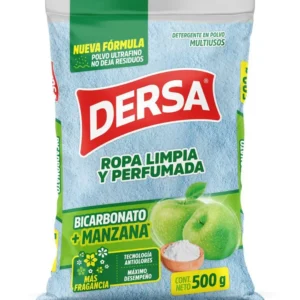 DETERGENTE EN POLVO DERSA BICAR/MANZ VERDE *500 GR