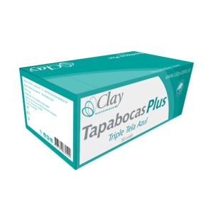 TAPABOCAS CLAY 3 TELAS EMPAQUE INDIVIDUAL *50 UND