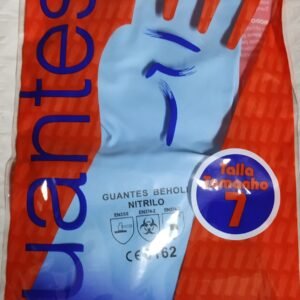 GUANTE BEHOLI NITRILO SUAVE AZUL T7 *2